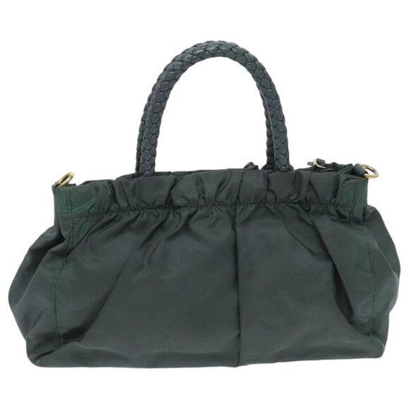 PRADA Hand Bag Nylon 2way Khaki Gold - Picture 2 of 14